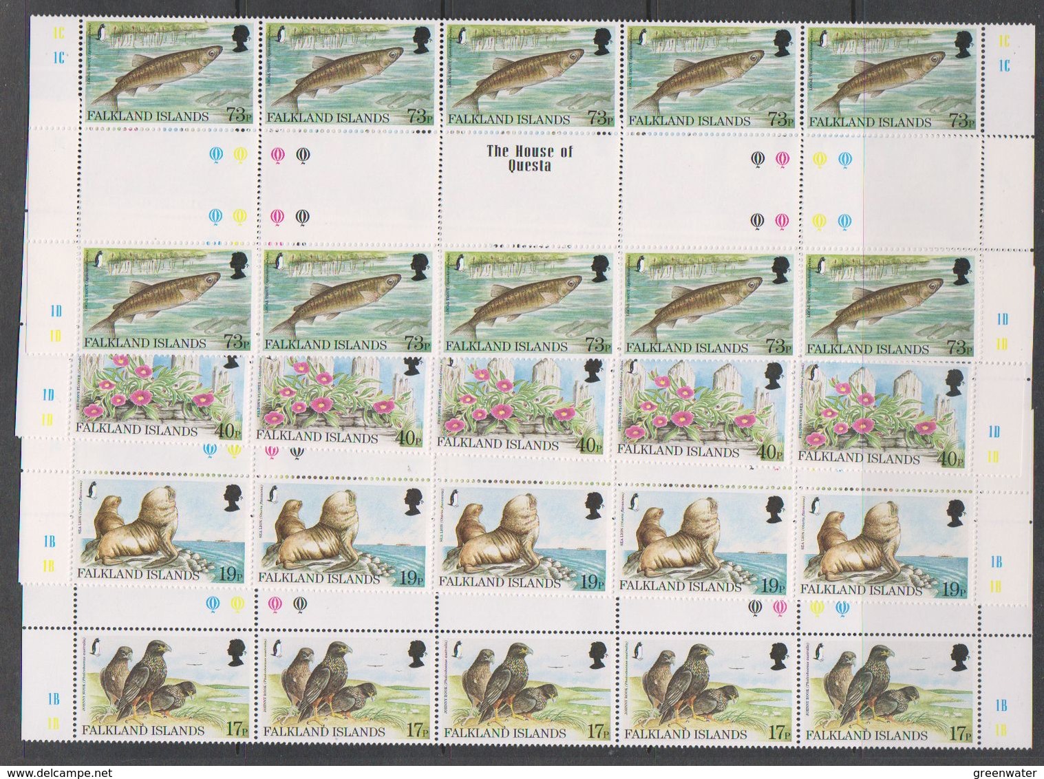 Falkland Islands 1997 Endangered Species 4v Strip Of 5 Gutter (unfolded) ** Mnh (F7200) - Falklandeilanden