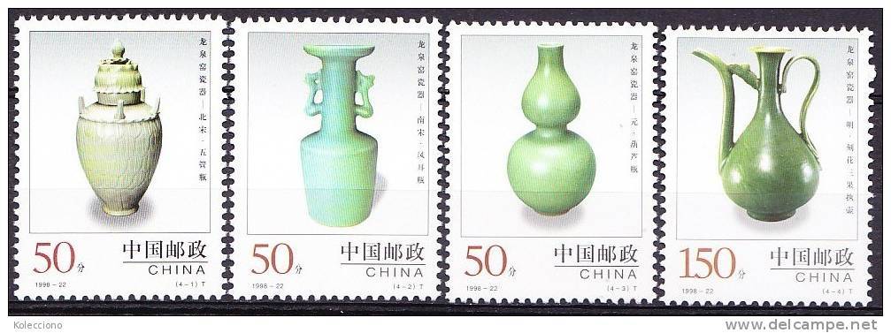 China 1998 Yvert 3614 / 17, Porcelain And Pottery Of Longquan, MNH - Ungebraucht