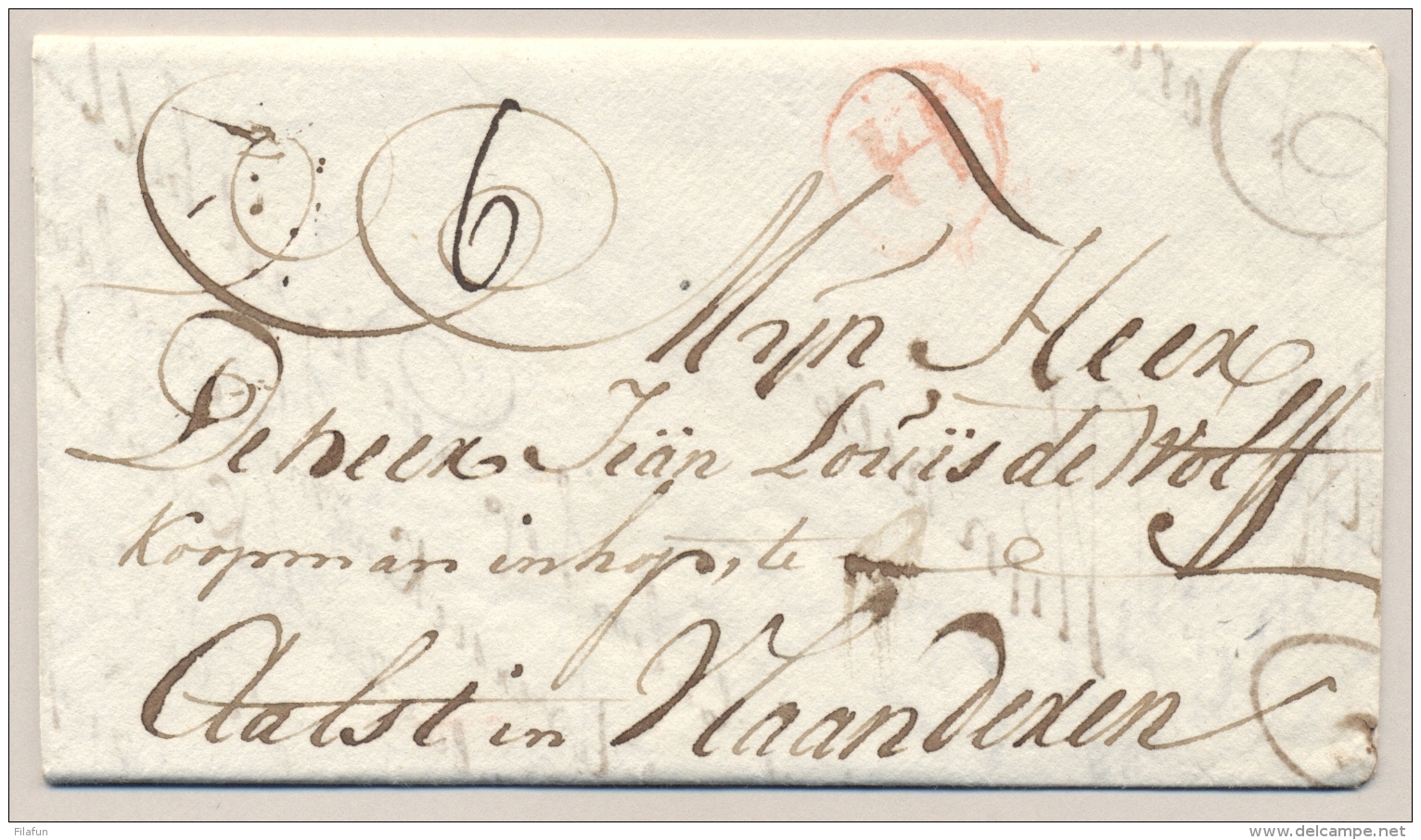 Nederland - 1782 - Complete EO Vouwbrief Van Dordrecht Met H In Cirkel Naar Aalst / Vlaanderen - ...-1852 Voorlopers
