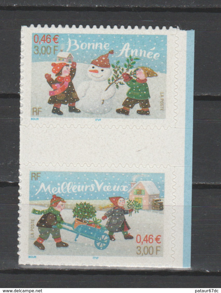 FRANCE / 2001 / Y&T N° 3439/3440 ** Ou AA 31/32 ** : Voeux (2 TP Adhésifs) - état D'origine - Autres & Non Classés