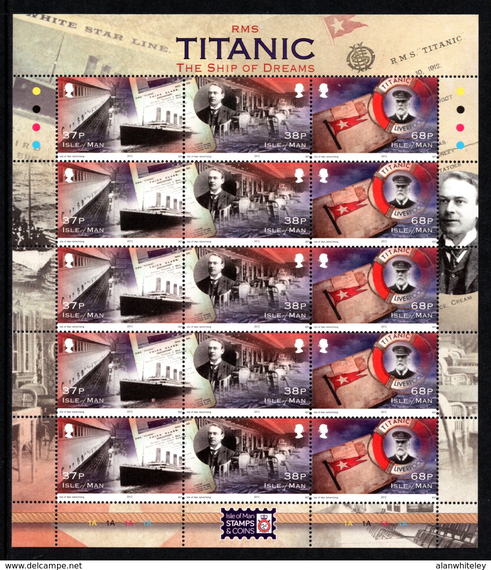 ISLE OF MAN 2012 Centenary Of Sinking Of RMS Titanic: Set Of 2 Sheets UM/MNH - Isola Di Man