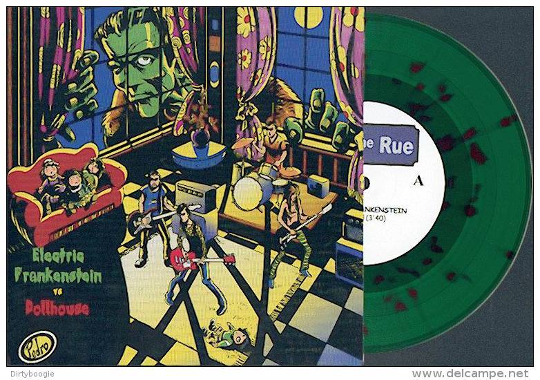 ELECTRIC FRANKENSTEIN Vs DOLLHOUSE - Split EP - 442ème RUE - Vinyl VERT - Rock