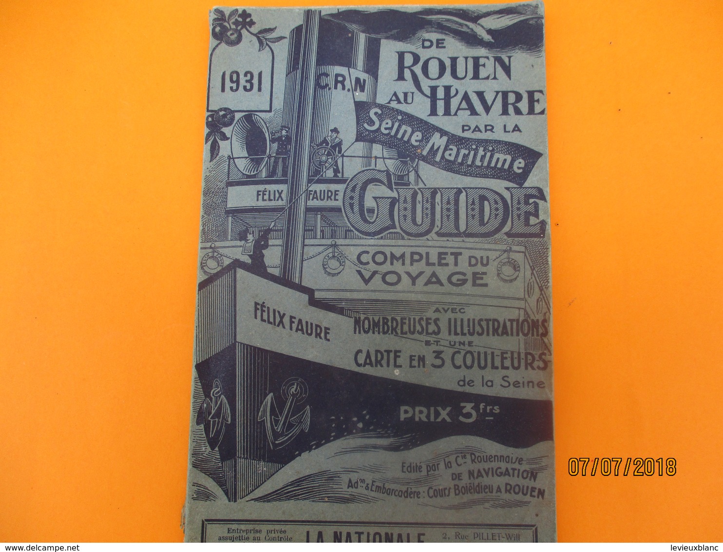 Guide Complet Du Voyage En Bateau De ROUEN Au HAVRE Par La Seine Maritime/Cie Rouennaise De Navigation/ 1931     PGC210 - Carte Geographique