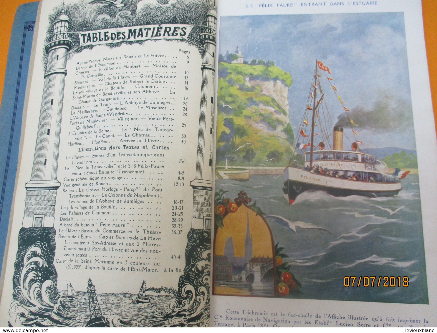 Guide complet du Voyage en bateau de ROUEN au HAVRE par la Seine Maritime/Cie Rouennaise de Navigation/ 1931     PGC210