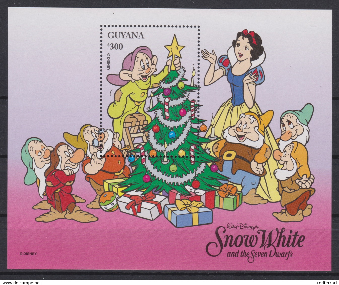 2340  WALT DISNEY - GUYANA ( Christmas 1996 ) Snow Whit And The Seven Dwarfs / Dopey Is The Star,and Gift Of White Snow. - Disney