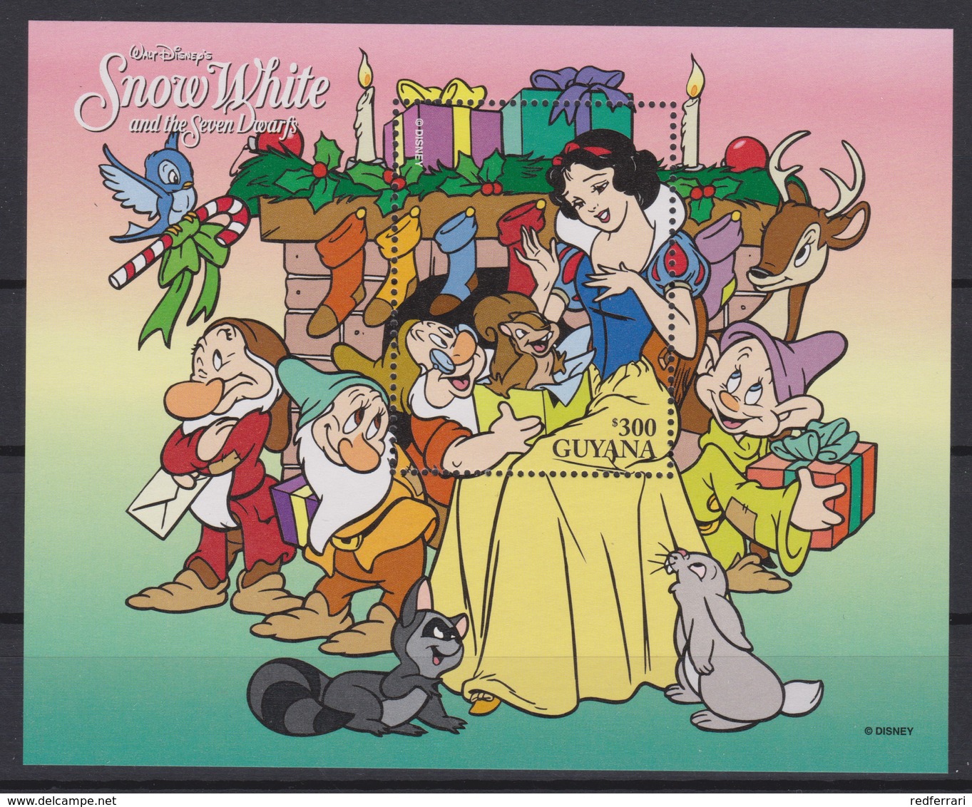 2340  WALT DISNEY - GUYANA ( Christmas 1996 ) Snow Whit And The Seven Dwarfs / Dopey Is The Star,and Gift Of White Snow. - Disney