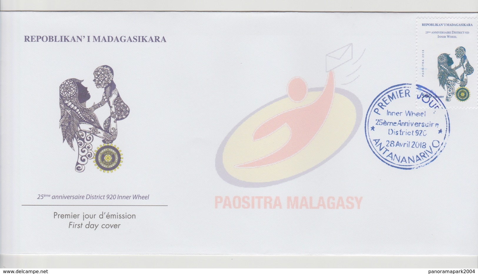 Madagascar Madagaskar 2018 Mi. 2715 FDC 1er Jour 25ème Anniversaire District 920 Inner Wheel Rotary Club - Madagaskar (1960-...)