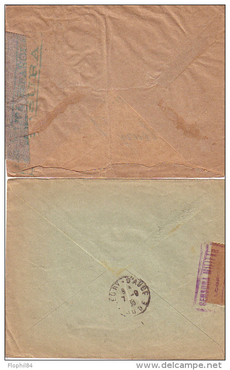 ESPAGNE - LOT DE 12 LETTRES ET FRAGMENT DE LETTRES TOUTES AVEC CENSURES DIVERSES DONT UN AVEC TAXE - MANQUE 2 TIMBRES.