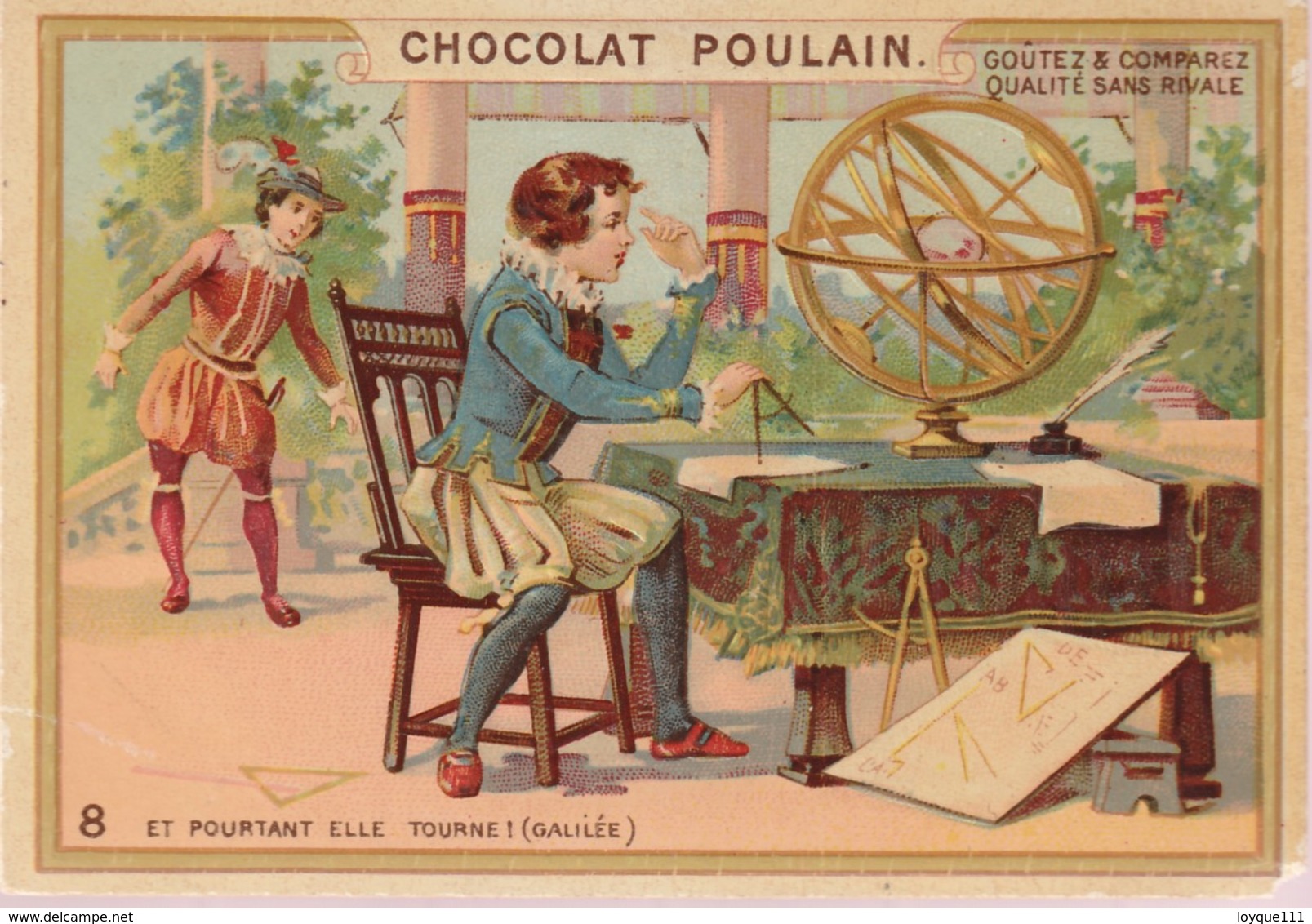 Chromo Poulain. N°8 / Et Pourtant Elle Tourne (galilée) - Chocolat