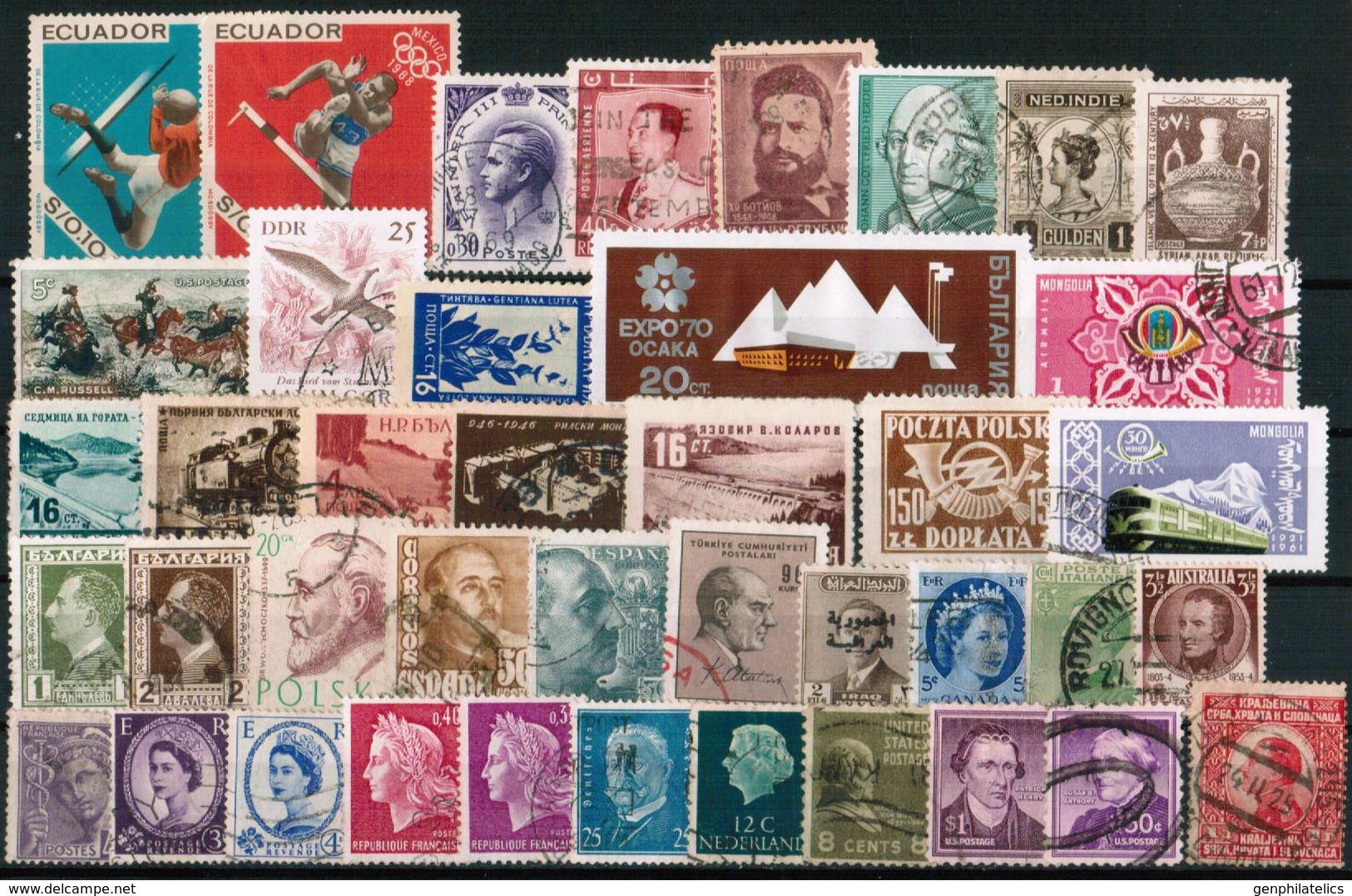Lot of 283 stamps (9 scans) - different countries