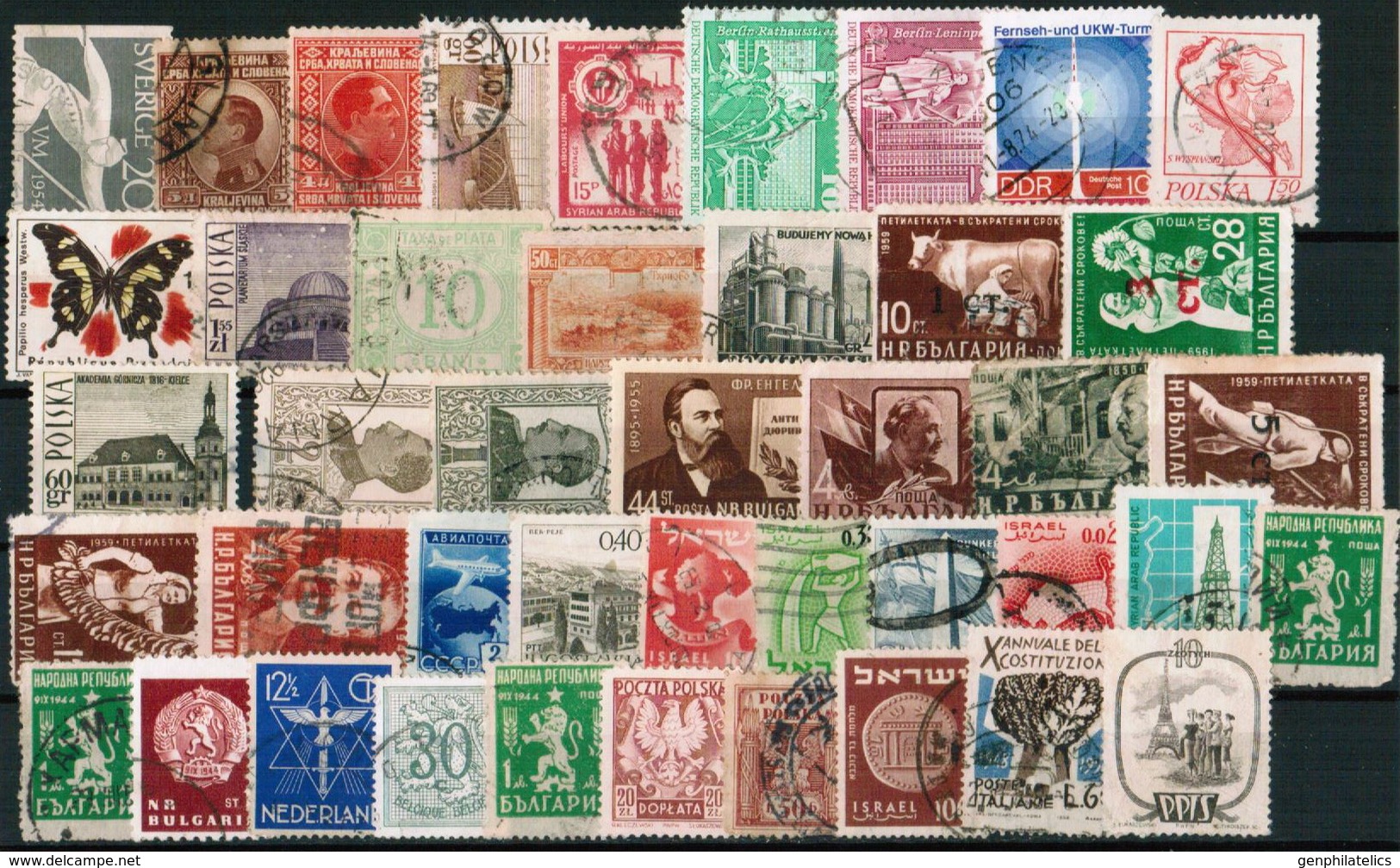 Lot of 283 stamps (9 scans) - different countries