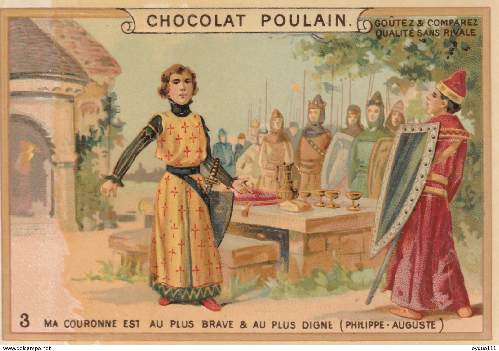 Chromo Poulain. N°3 / Ma Couronne Est Au Plus Brave Et Au Plus Digne - Chocolate