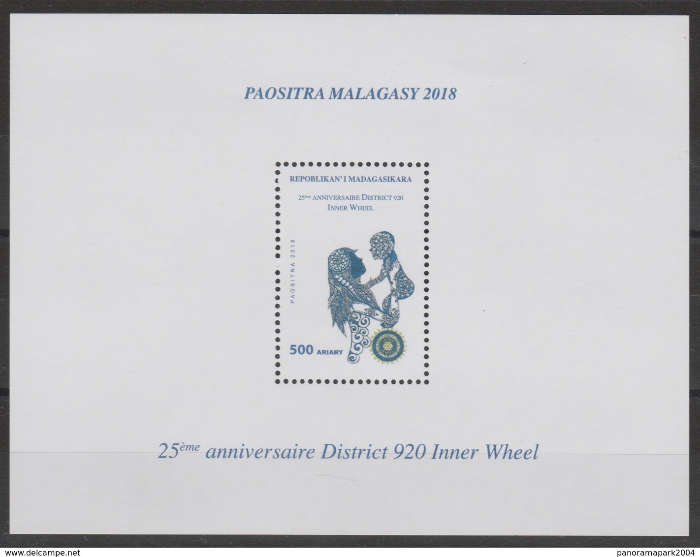 Madagascar Madagaskar 2018 Mi. Bl. 324 Bloc De Luxe Proof 25ème Anniversaire District 920 Inner Wheel Rotary Club - Rotary, Lions Club