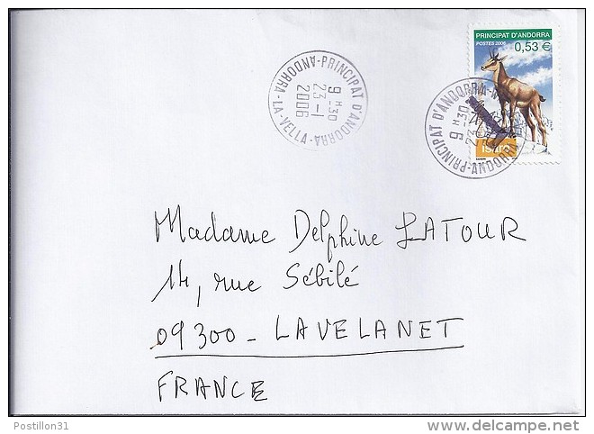 TP N° 621 SUR LETTRE DU 23.01.06 POUR LA FRANCE - Lettres & Documents