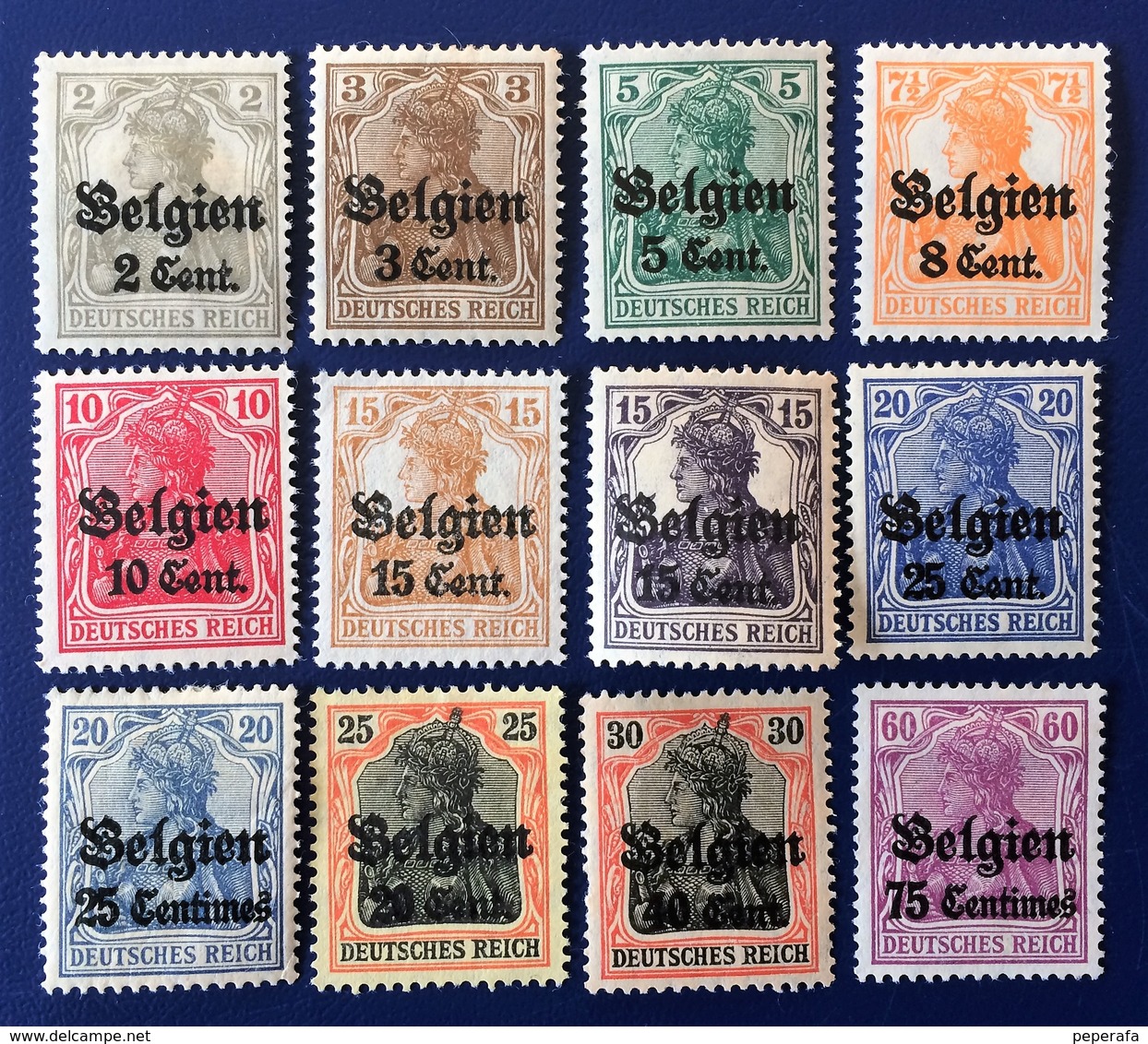 ALLEMAGNE GERMANY ALEMANIA DEUTSCHES Reich, BELGIEN, COLLECTION (LOT 2) - Occupation 1914-18