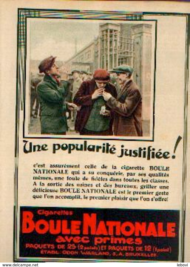 Cigarettes BOULE NATIONALE Lot De 3 Encarts Publicitaires Différents Datant De 1934 - Documents
