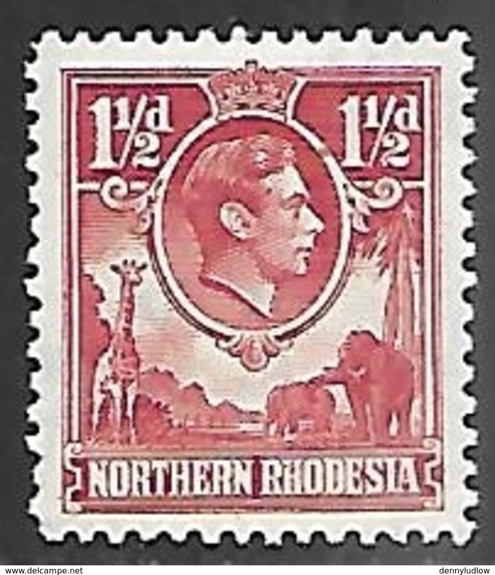 Northern Rhodesia  1941  Sc#29   1 1/2d   MH*  2016 Scott Value $30 - Rhodesia Del Nord (...-1963)