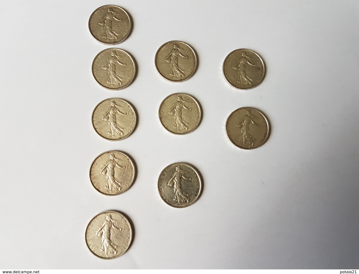 Lot De 10 Pièces De 5 Francs Argent Semeuse 1961 , 1963 Et 1964 - Altri & Non Classificati