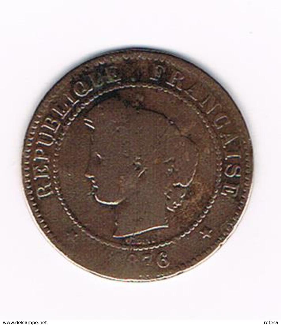 &  FRANKRIJK 5 CENTIMES 1876 A - Autres & Non Classés