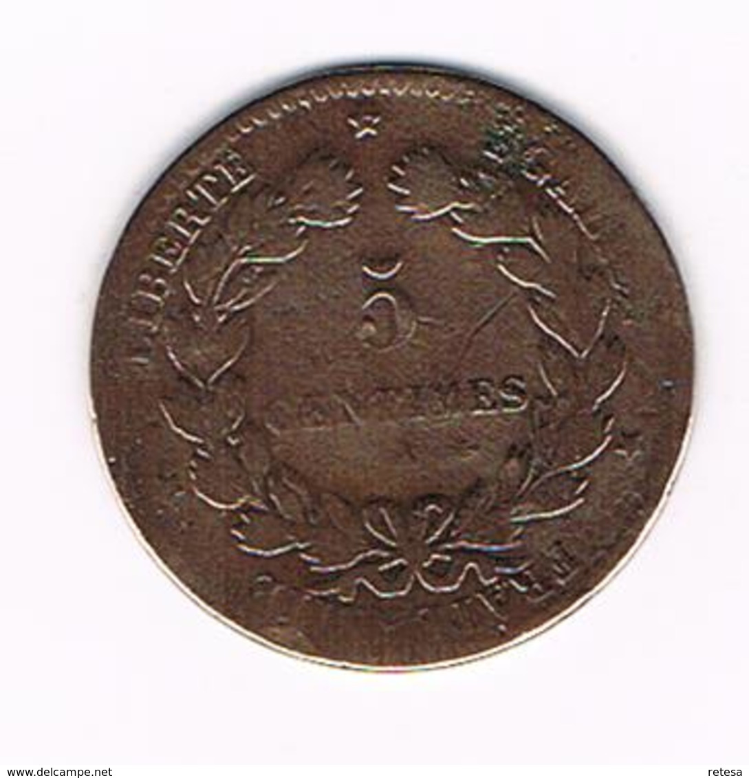 &  FRANKRIJK 5 CENTIMES 1876 A - Autres & Non Classés