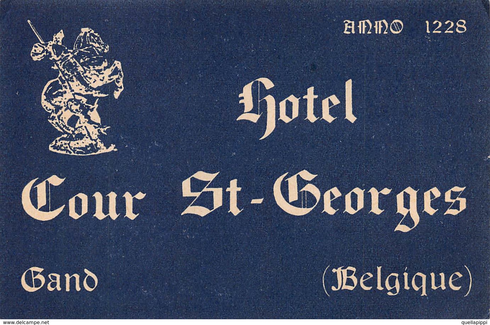 D8021 " HOTEL COUR ST. GEORGES - GANO - BELGIQUE" ETICHETTA ORIGINALE - ORIGINAL LABEL - Adesivi Di Alberghi