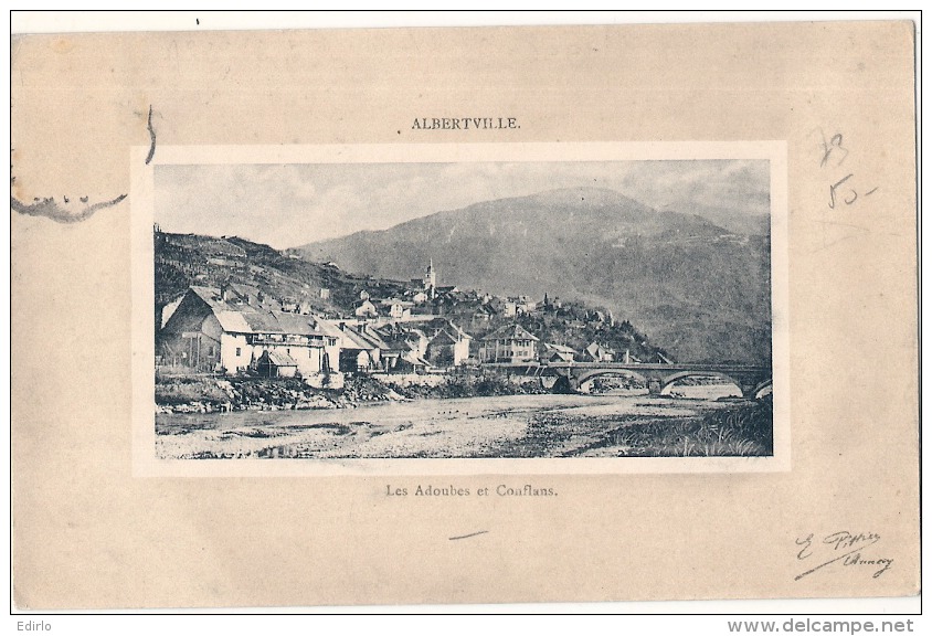 **  73  *** Alberville Les Adoubes Et Conflans TB (timbre Décollé - ) - Albertville