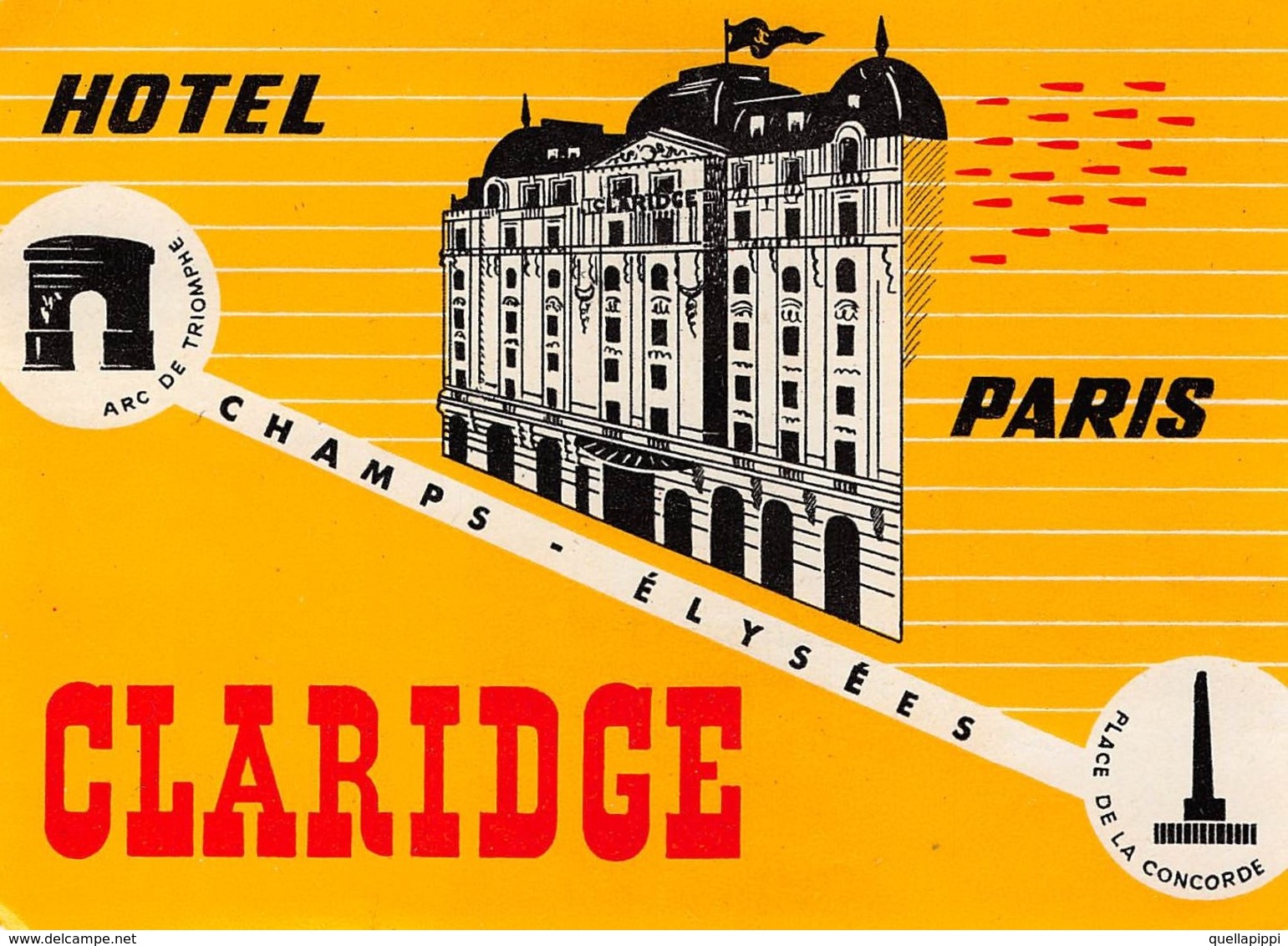 D8023 " HOTEL PARIS CLARIDGE - PARIS" ETICHETTA ORIGINALE - ORIGINAL LABE. - Adesivi Di Alberghi