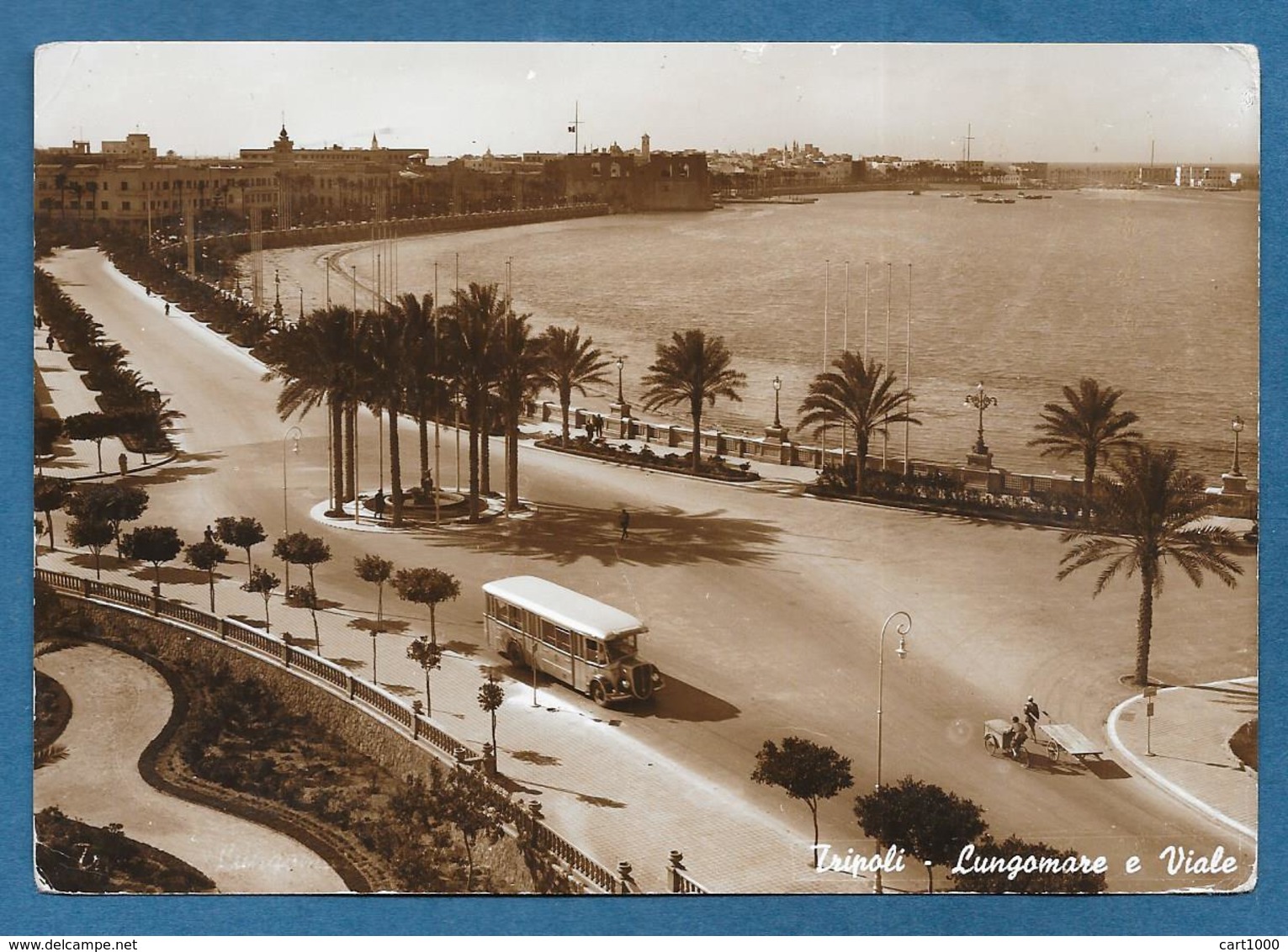 LIBYA LIBIA TRIPOLI LUNGOMARE E VIALE 1939 NON VG. - Libia