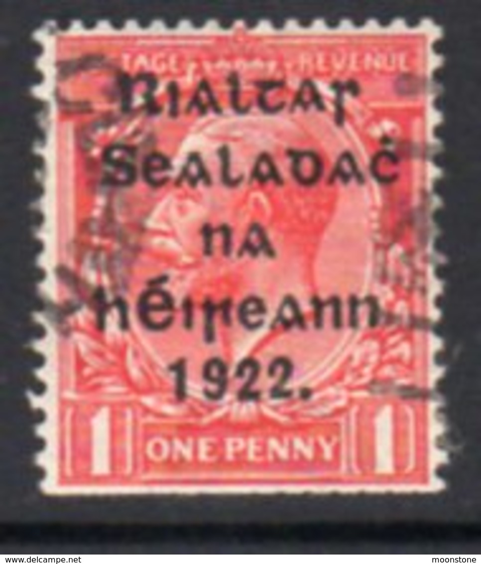 Ireland 1922 'Rialtas' Overprint On 1d Scarlet GV Definitive, Harrison Coil Stamp, Used, SG 27 - Used Stamps