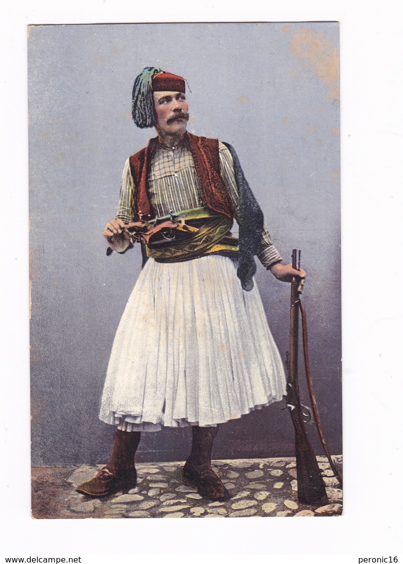 Superbe CPA Coul. Homme D'Albanie, Costume Traditionnel - Albanie