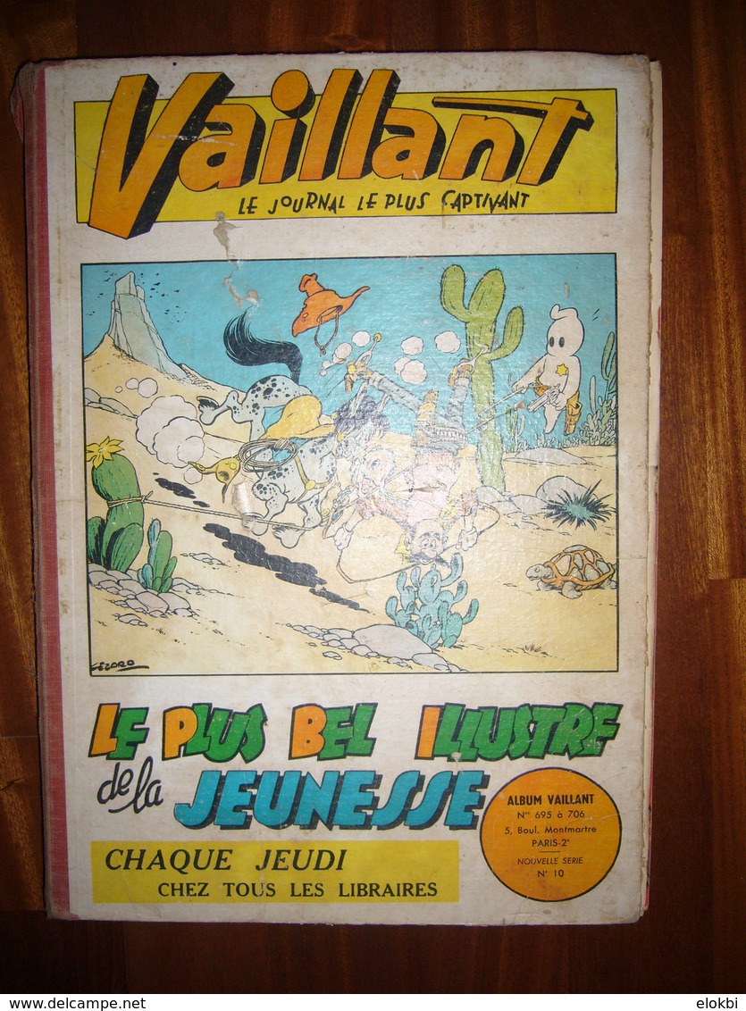 Album Vaillant N° 10 [Série N°2] Revues N° 695 à 707 Incluses De L'année 1958 - Voir Description Détaillée - Vaillant