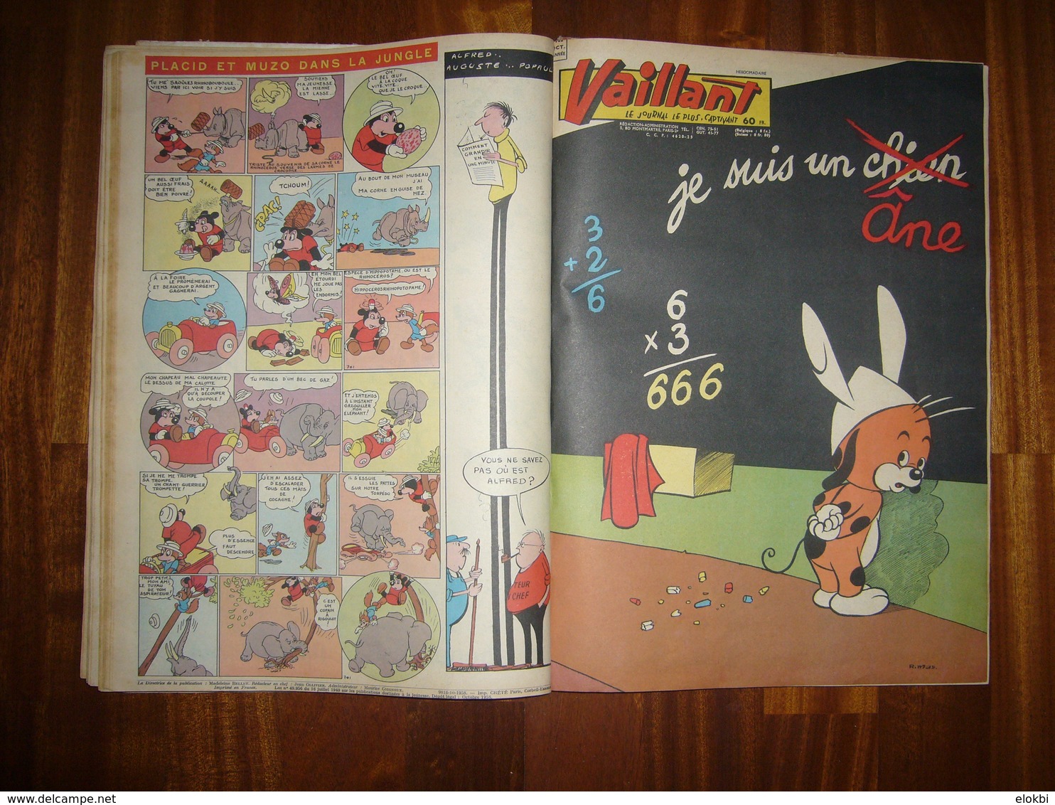 Album Vaillant n° 10 [Série n°2] Revues n° 695 à 707 incluses de l'année 1958 - Voir description détaillée