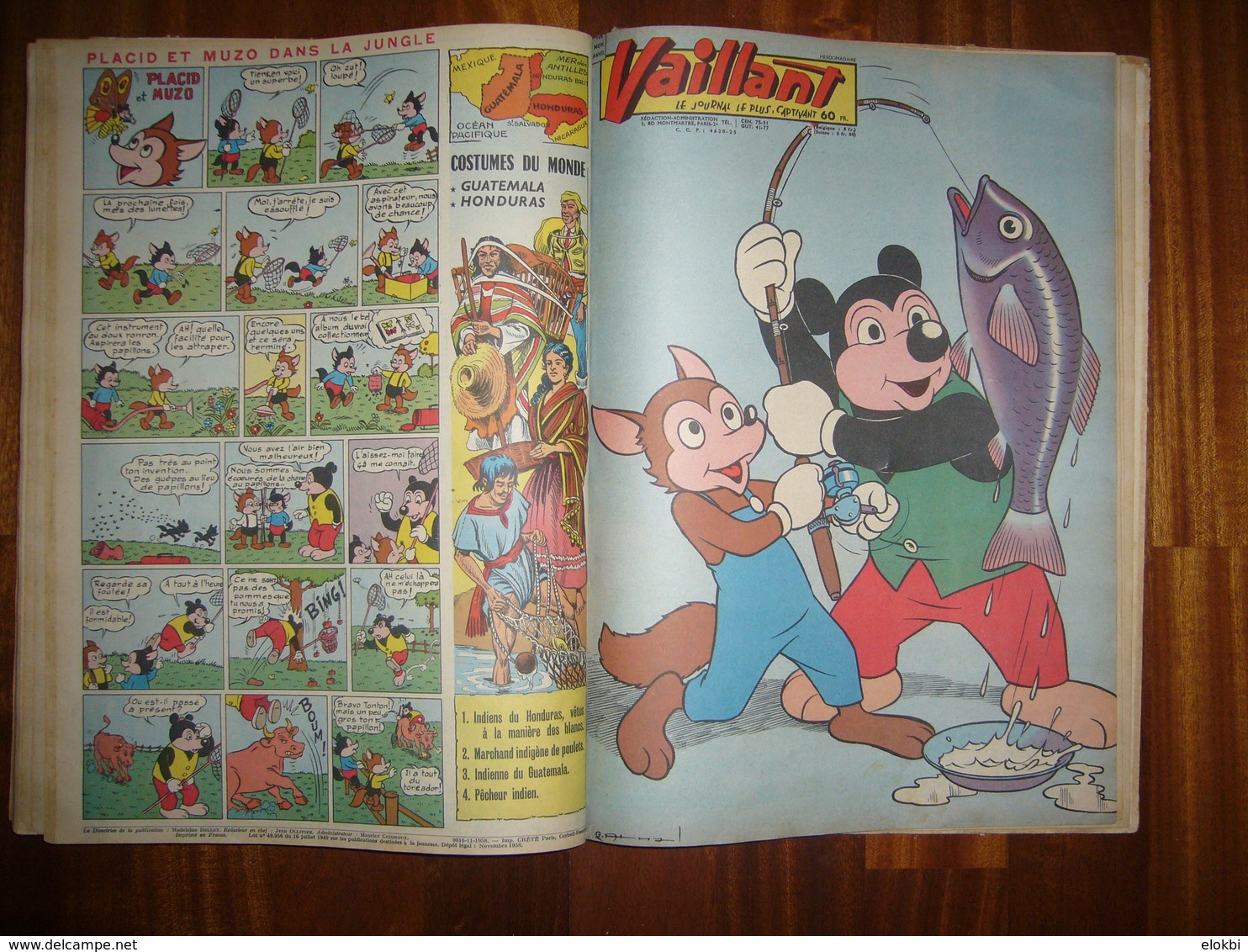 Album Vaillant n° 10 [Série n°2] Revues n° 695 à 707 incluses de l'année 1958 - Voir description détaillée
