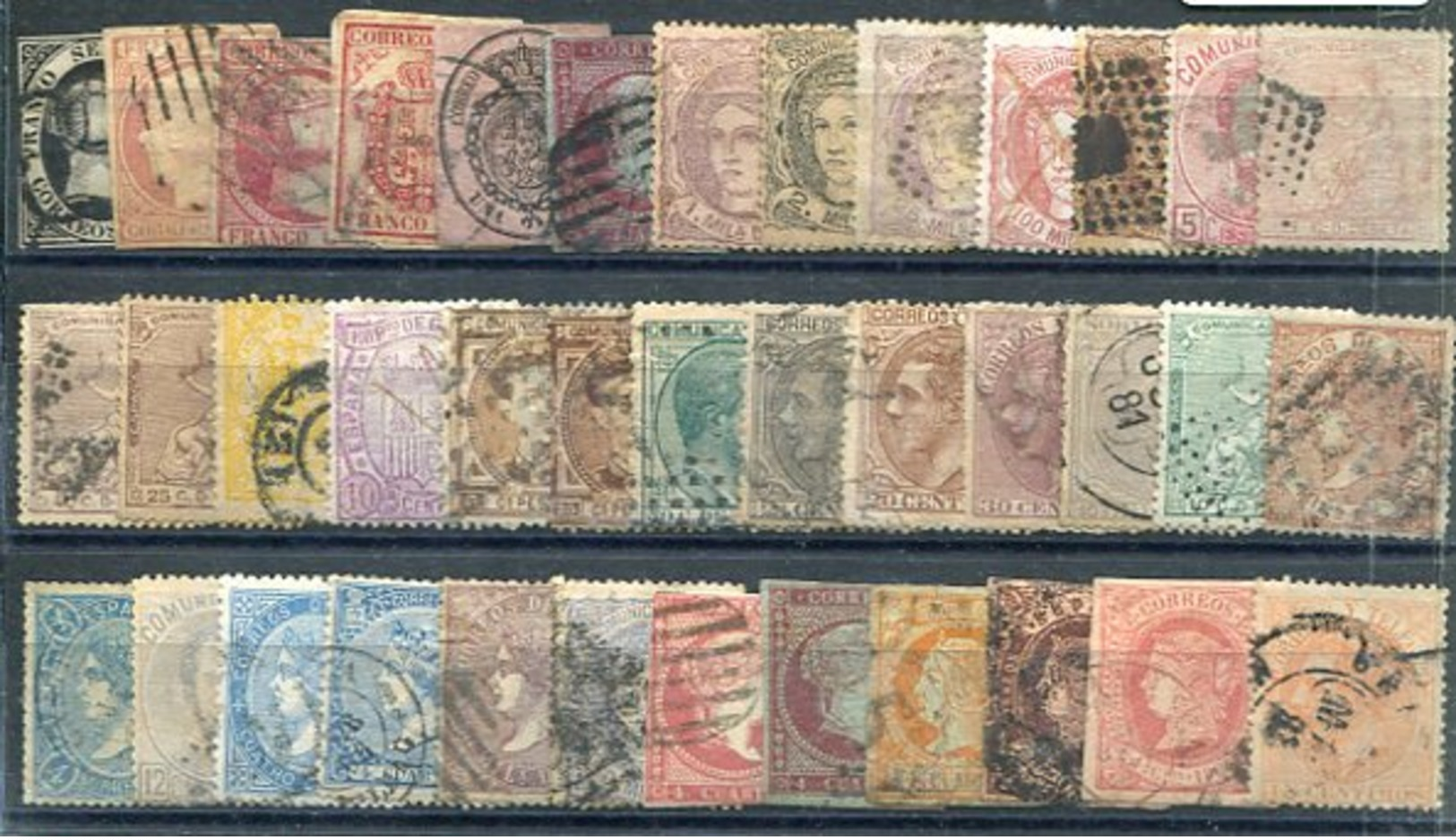 ESPAÑA   Lote De 50 Sellos  Clasicos ( 1851 Al 1882 )  Usados-264 - Collections