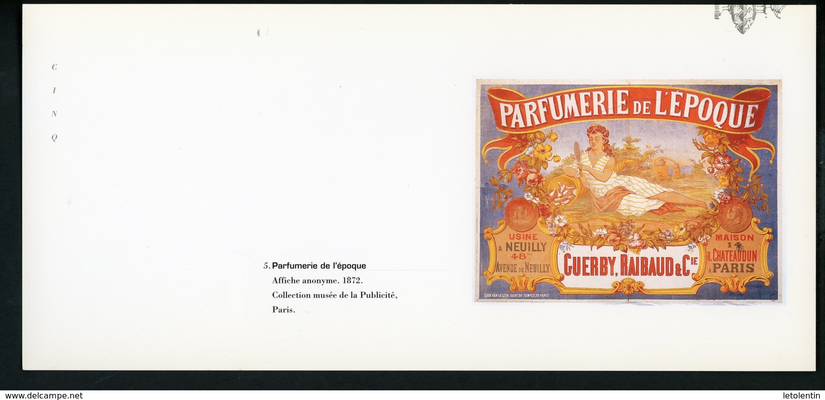 CARTE PUB 12,5 X 27,5  - "PARFUMERIE DE L'ÉPOQUE", AFFICHE ANONYME - Non Classés