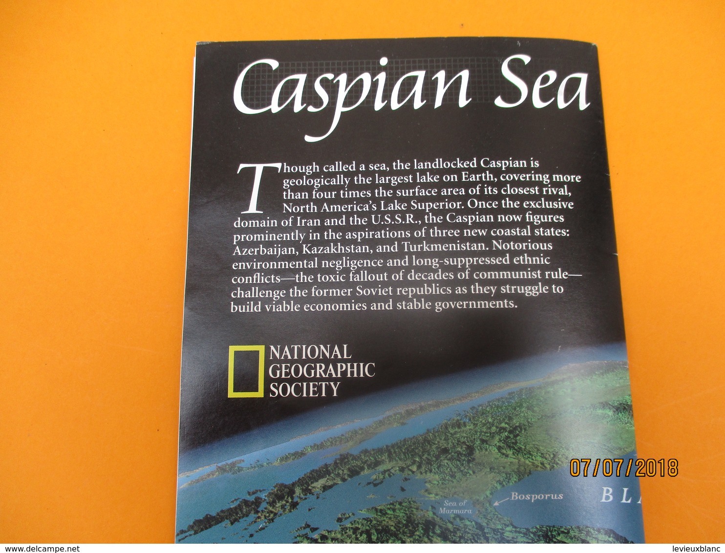 Carte Historique Et Géographique/CASPIAN SEA/ La Mer Caspienne//National Geographic Society/ 1998   PGC222 - Sonstige & Ohne Zuordnung