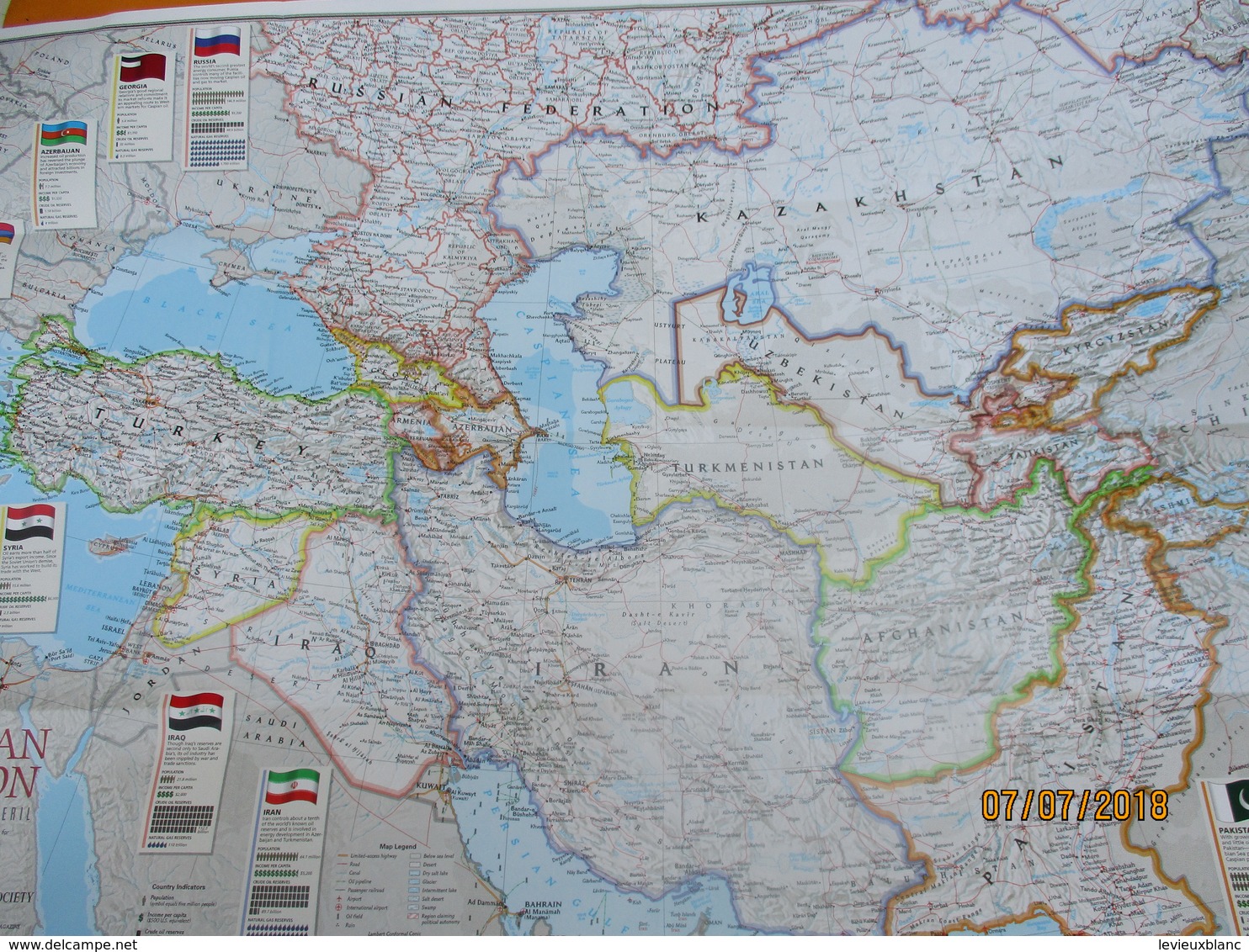 Carte Historique et Géographique/CASPIAN SEA/ La Mer Caspienne//National Geographic Society/ 1998   PGC222