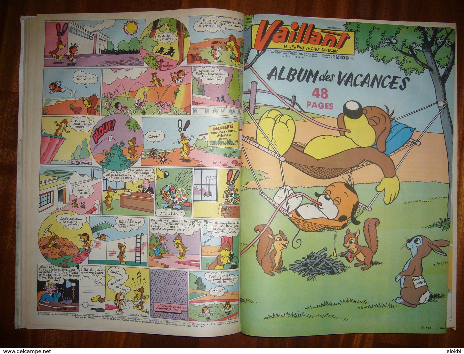 Album Vaillant N° 13 [Série N°2] Revues N° 733 à 745 Incluses De L'année 1959 - Voir Description Détaillée - Vaillant