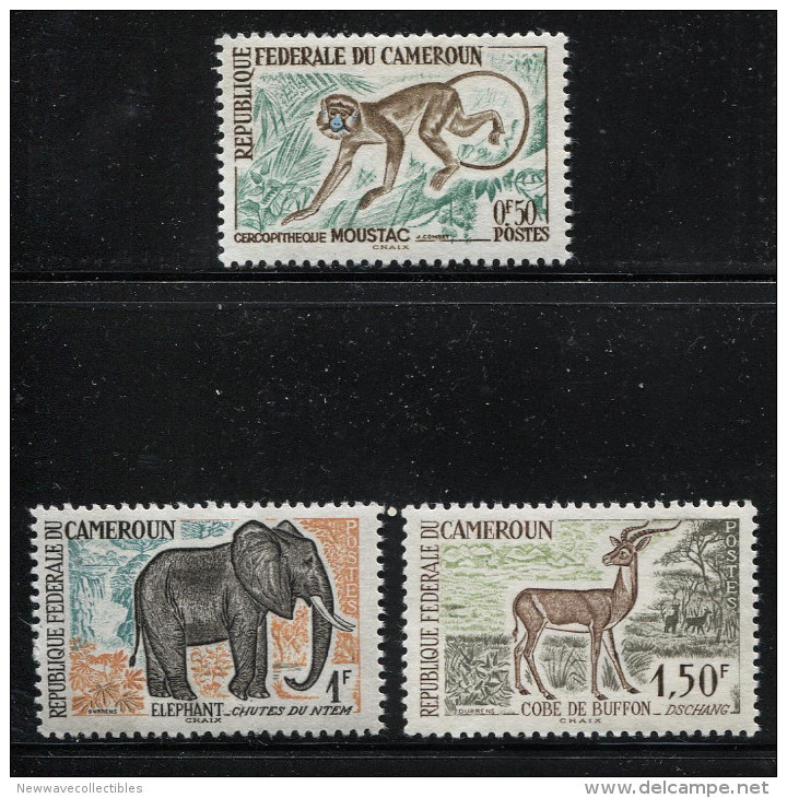 MONKEY,ELEPHANT,DEER, WILD LIFE ANIMALS,SET 3 STAMPS,MNH,MINT,CAMEROON - Other & Unclassified