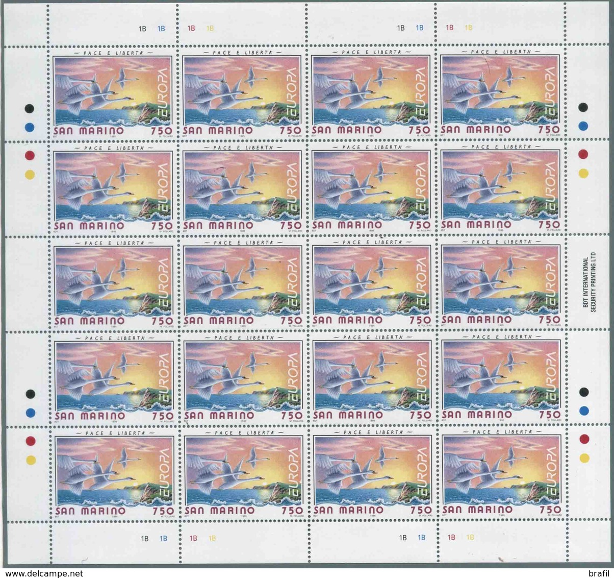 1995 Europa C.E.P.T., Minifogli San Marino, Serie Completa Nuova (**) - 1995