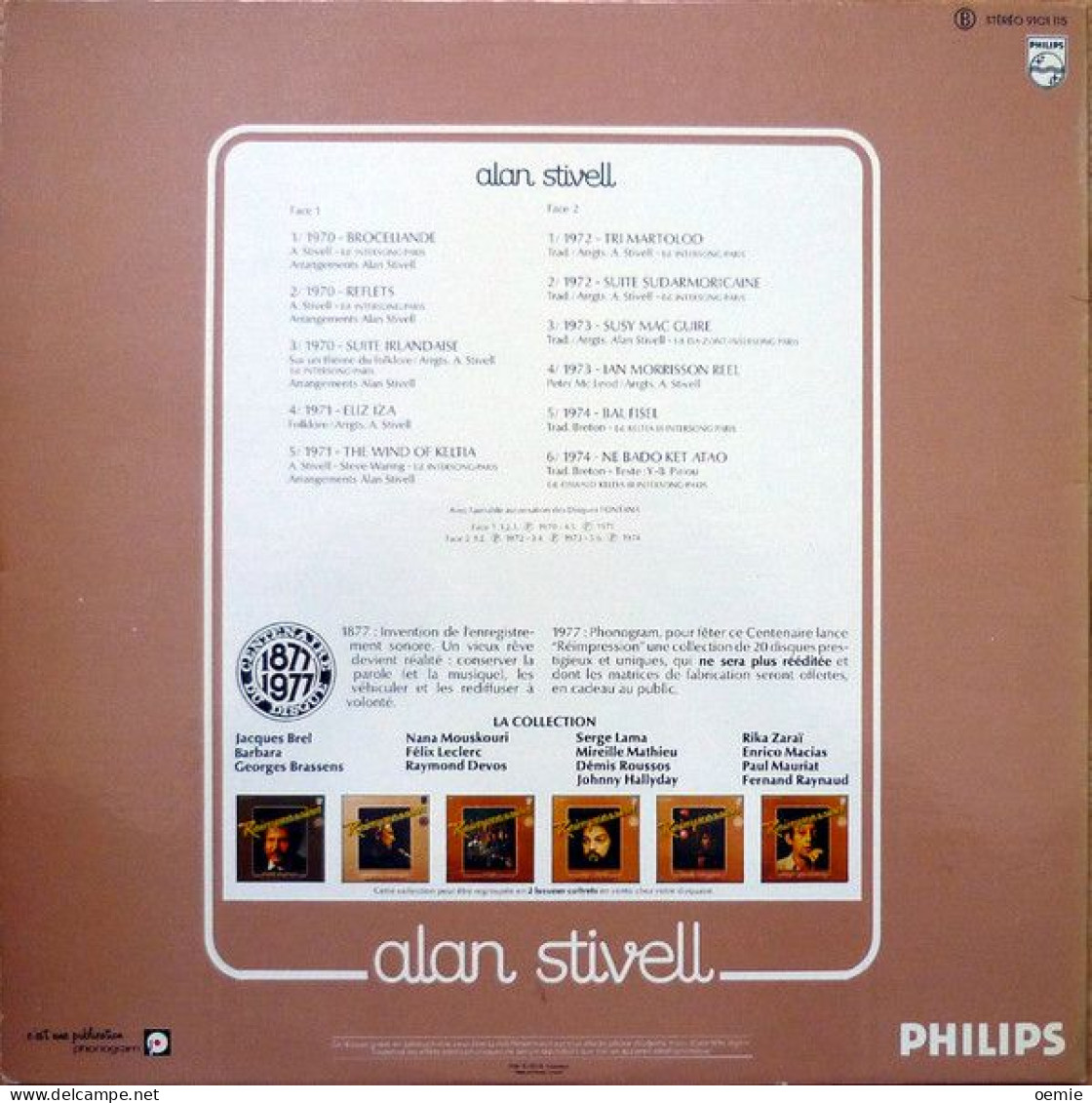 ALAN STIVELL  ° REIMPRESSION  CHANTE SES PLUS GRANDS SUCCES  DE 1970 / 1974 - Autres - Musique Française