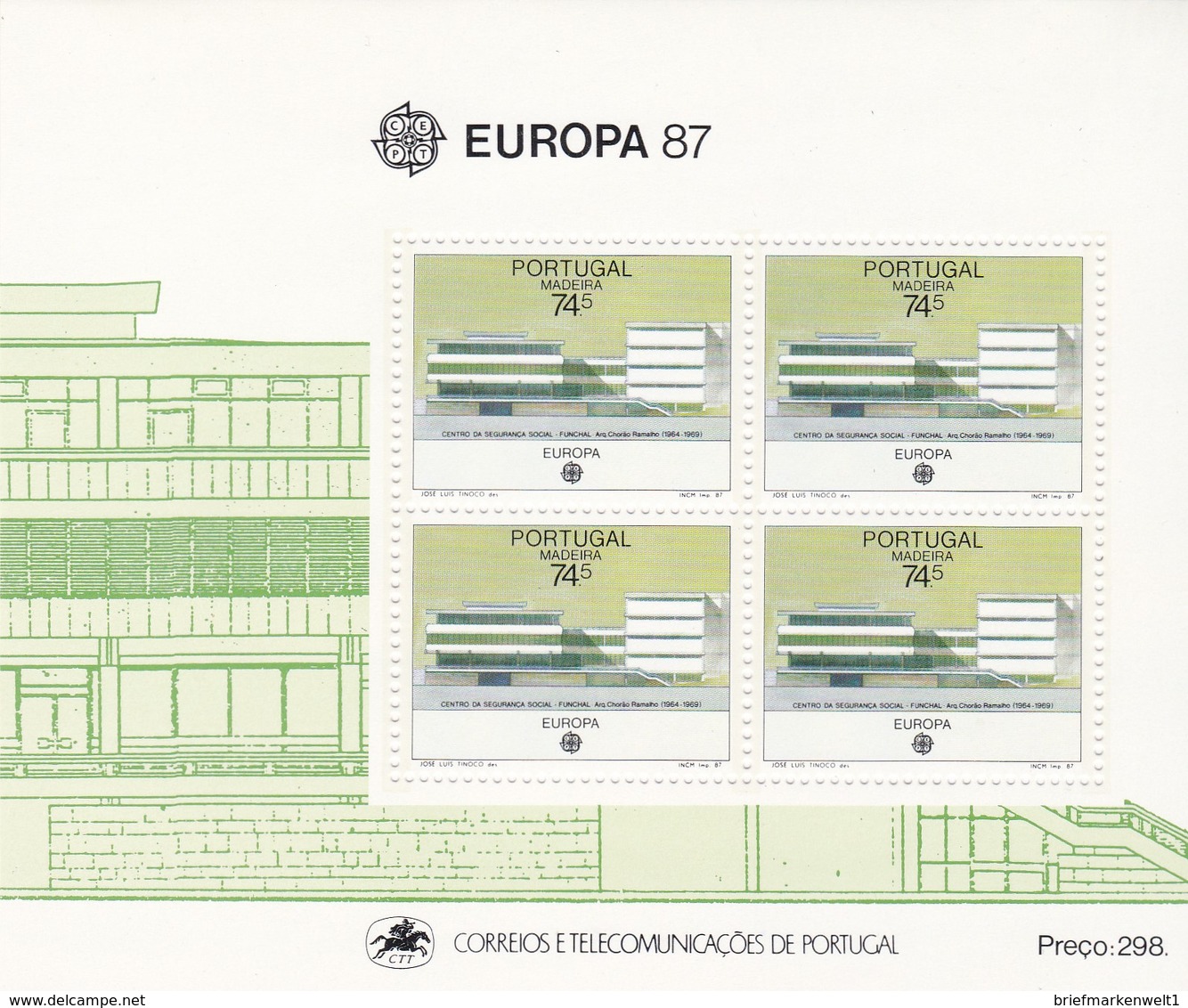 Europa Cept, Portugal-Madeira, Block 8** (K 3206 ) - 1987