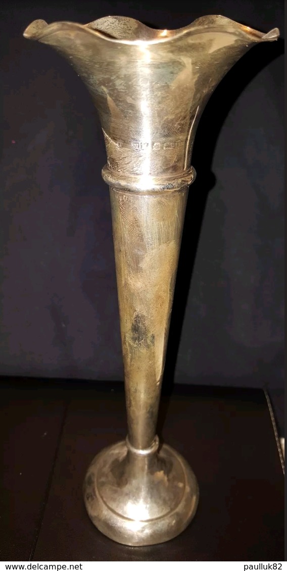 Ancien Vase Anglaise En Argent Massif - Argenterie