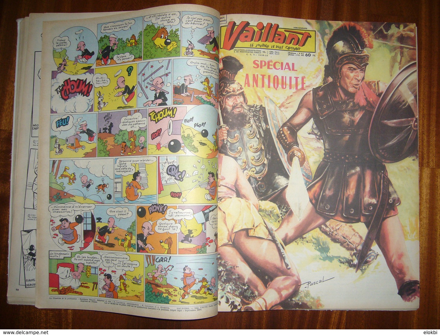 Album Vaillant n° 14 [Série n°2] Revues n° 746 à 758 incluses de l'année 1959 - Voir description détaillée