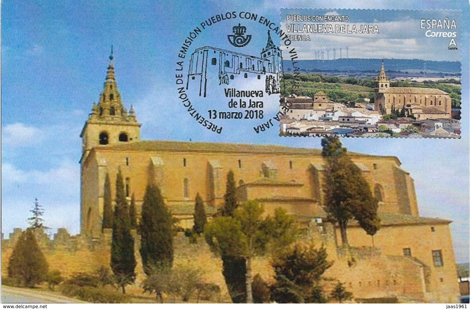 SPAIN. MAXICARD ASUNCION CHURCH. VILLANUEVA DE LA JARA (CUENCA) 2018 - Tarjetas Máxima