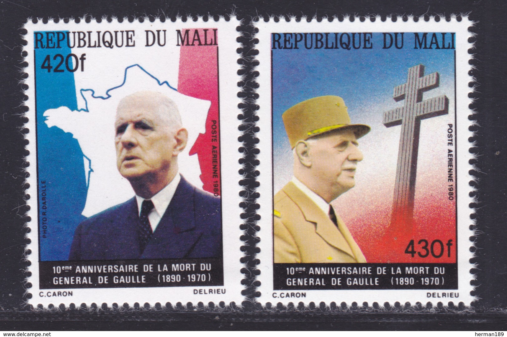 MALI AERIENS N°  401 & 402  ** MNH Neuf Sans Charnière, TB (D7452) Général De Gaulle - Mali (1959-...)