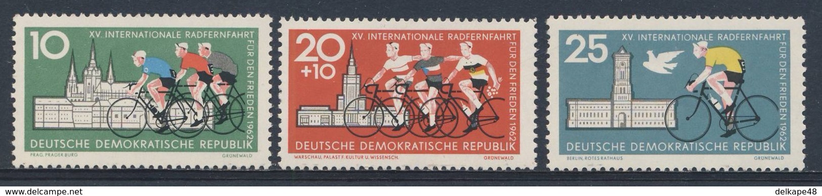 DDR Germany 1962 Mi 886 /8 YT 599 /1 ** 15th Int. Warsaw-Berlin-Prague Peace Cycle Race / Radfernfahrt Für Den Frieden - Wielrennen