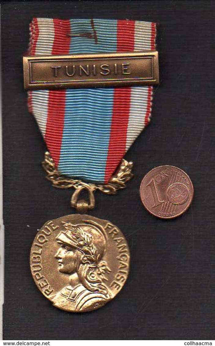 Militaria / France / AFN Médaille Commémorative Opérations Sécurité Et Maintien De L'Ordre " Tunisie " - France