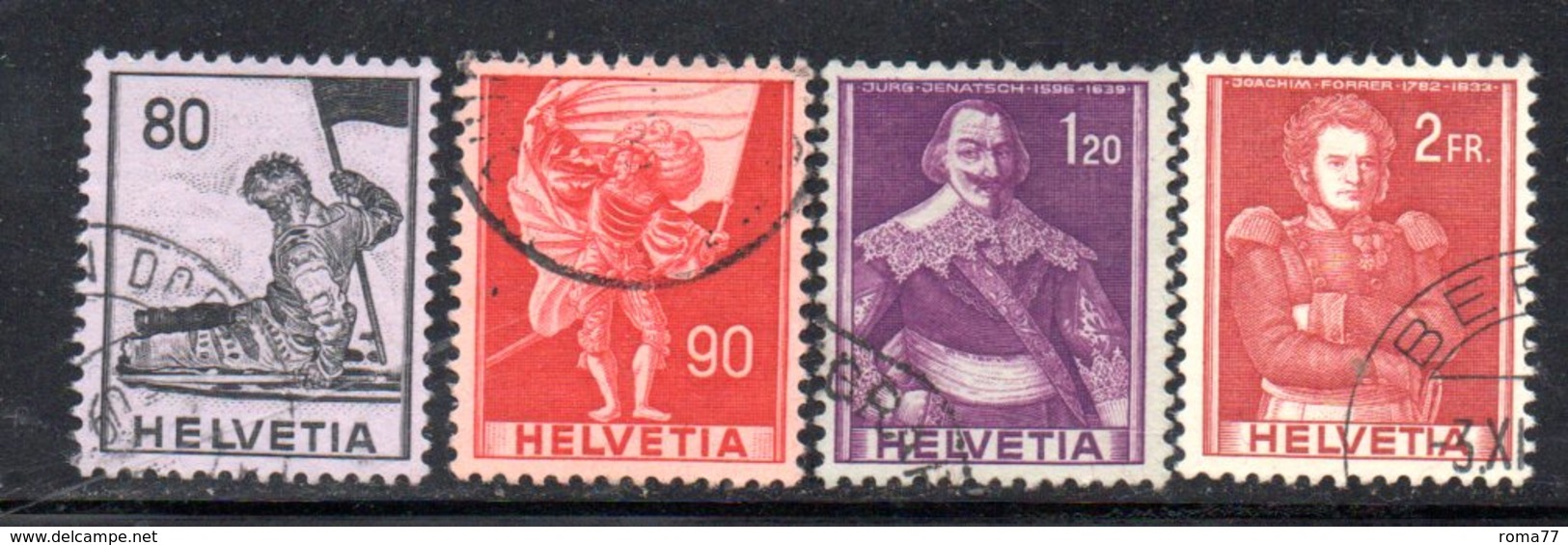 965 490 - SVIZZERA 1958 , Unificato  N. 612/615  Usato . - Usati