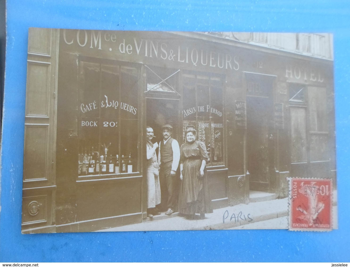 Carte Postale Photo Commerce De Vins Et Liqueurs, Paris, 12  Rue Guisard - Magasins